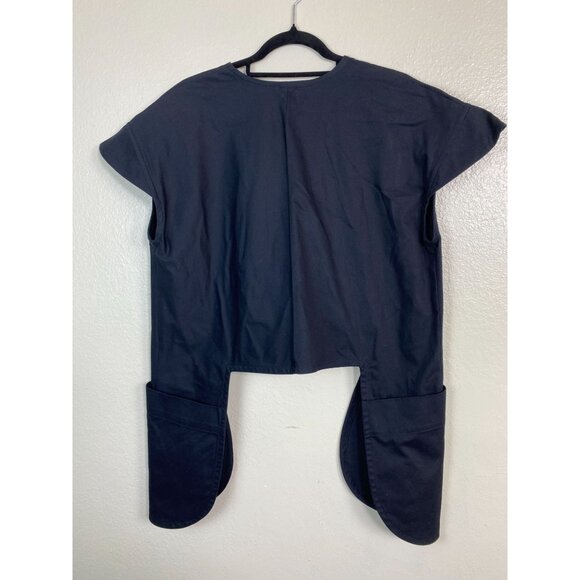 Ann Everett Asymmetrical Black Zip Front Tunic Size One Size M Grunge Streetwear - Picture 2 of 15